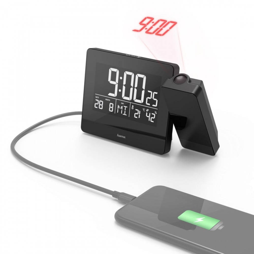 Zegar budzik Plus Charge z projektorem 