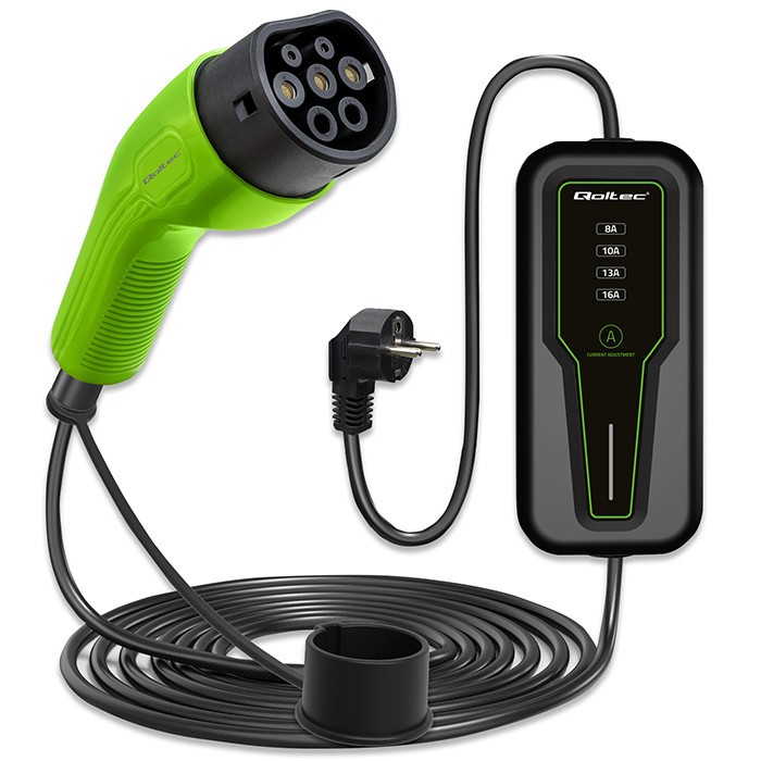 Mobilna ładowarka do samochodu elektrycznego EV z regulacją 2w1  Typ2 | 3.5kW | 230V | LCD | Przenośna |4m 