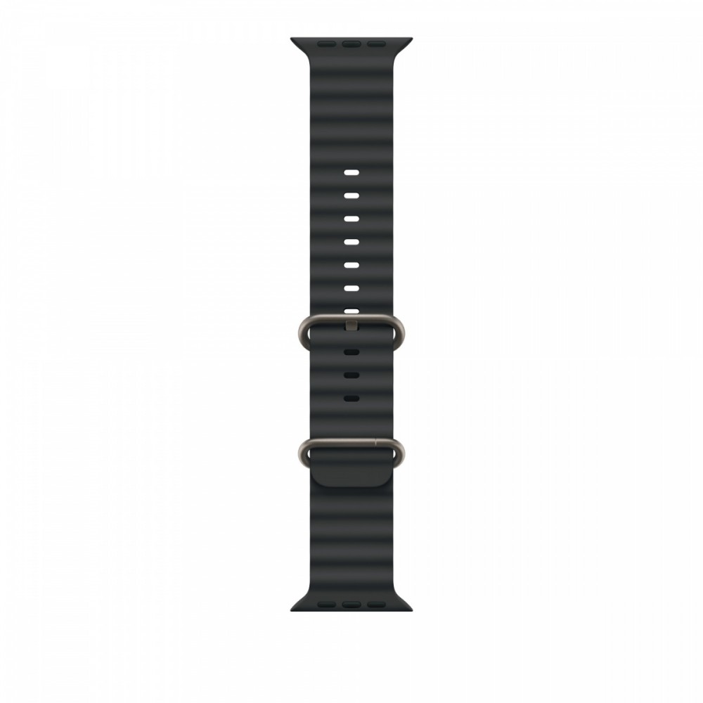 Pasek Ocean w kolorze czarnym do koperty 49 mm - elementy z tytanu w kolorze naturalnym