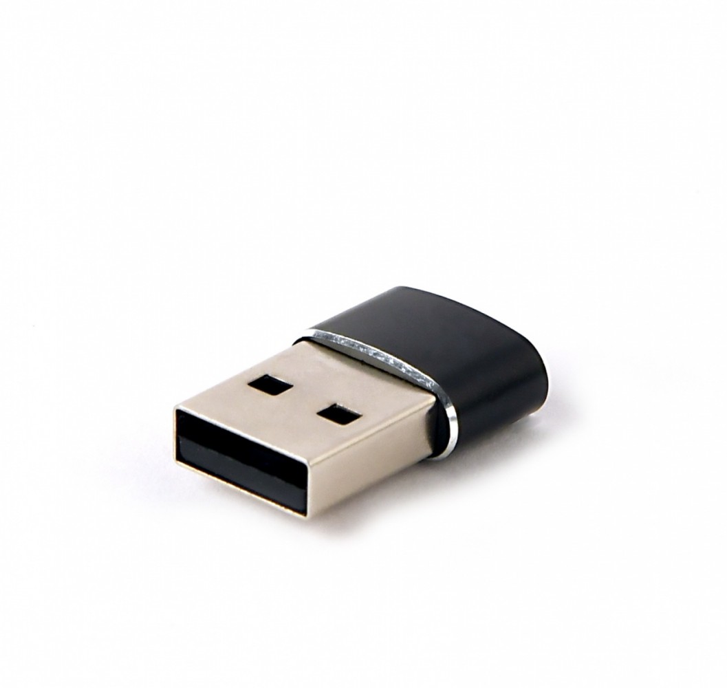 Adapter USB-A męski do USB-C żeński, czarny 