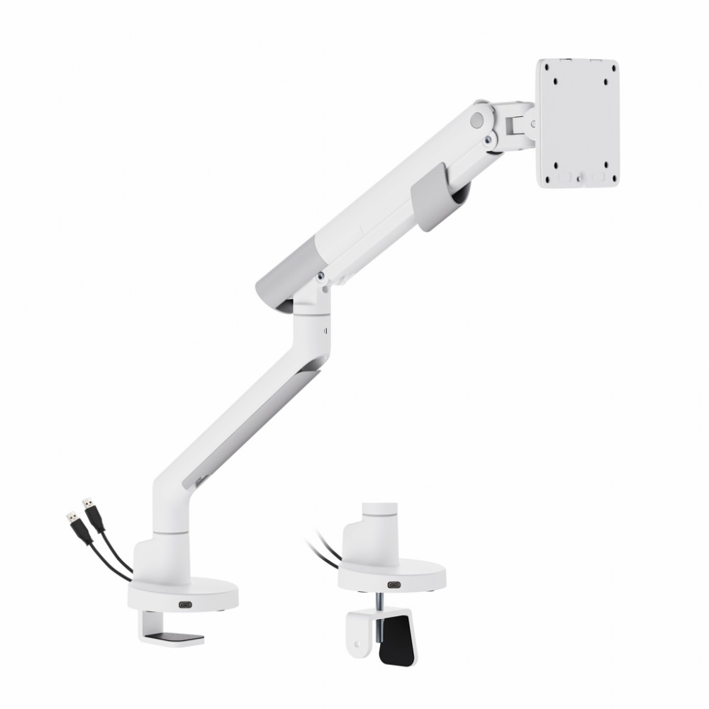 Uchwyt biurkowy gazowy do 1 monitora LED/LCD 17-35" L-29GD 2-11kg 2xUSB 3.0 Premium White 