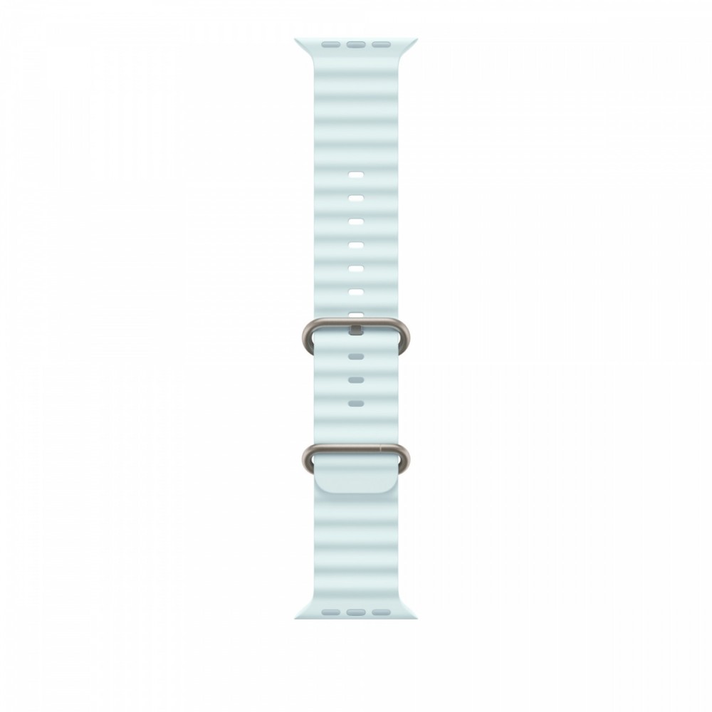 Pasek Ocean w kolorze mroźnego błękitu do koperty 49 mm - elementy z tytanu w kolorze naturalnym