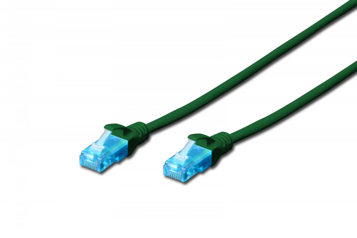 Patch cord U/UTP kat.5e PVC 7m Zielony 