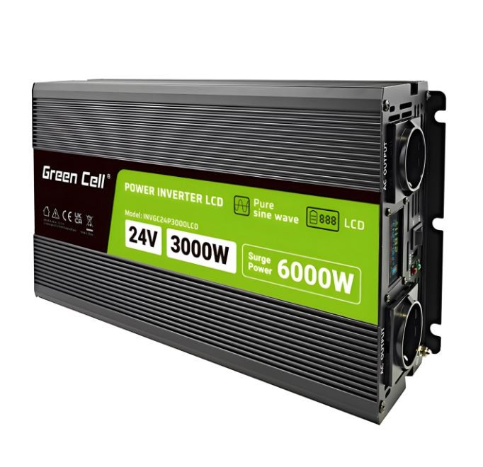 Przetwornica LCD 24V 3000W/6000W Czysty sinus z wywietlaczem 