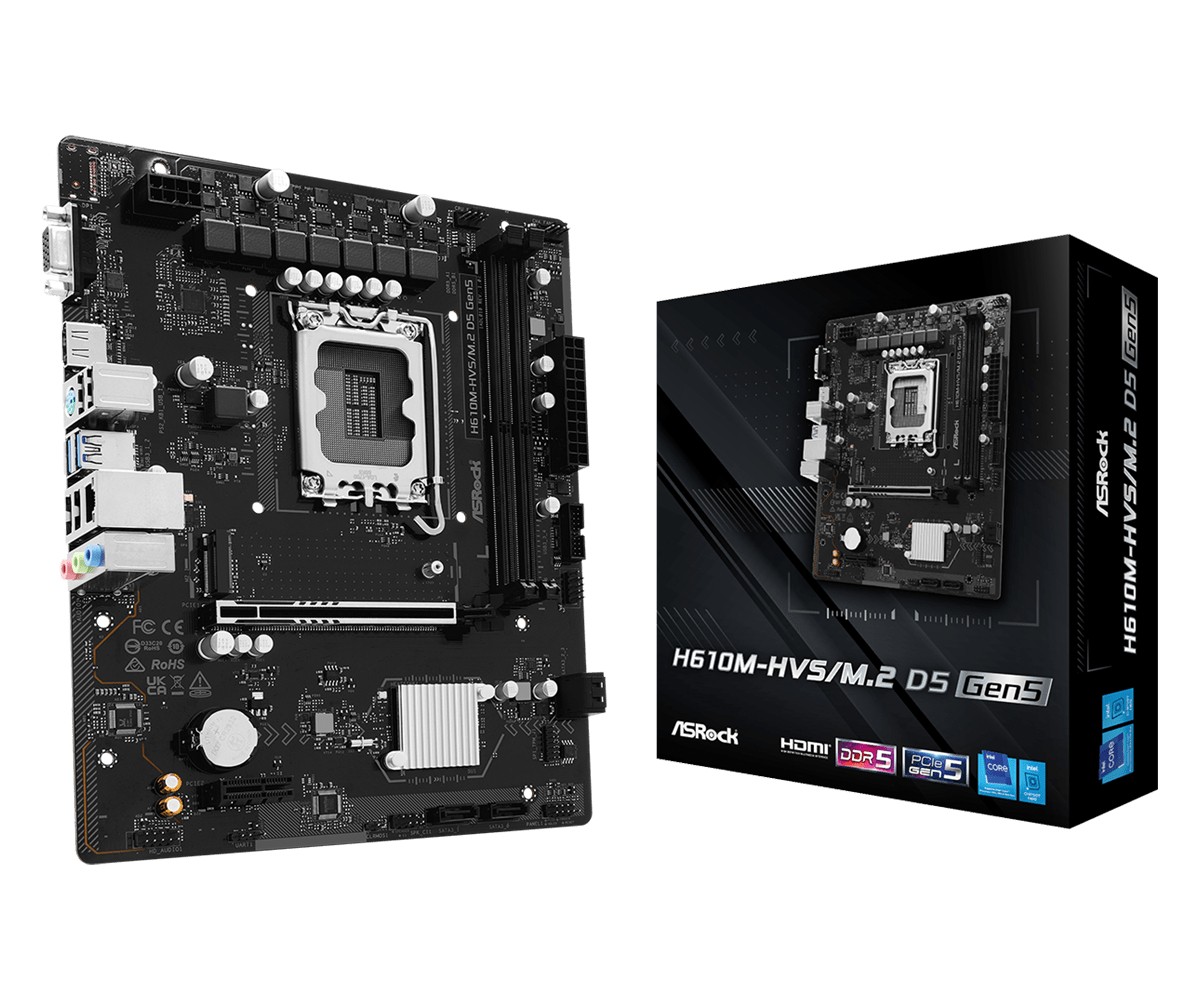Płyta główna H610M-HVS/M.2 D5 GEN5 s1700 2DDR5 DP/HDMI mATX 