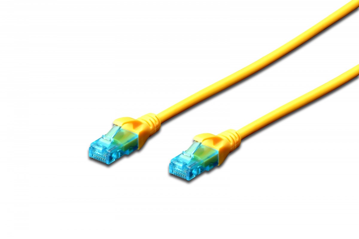 Patch cord U/UTP kat.5e PVC 7m Żółty 