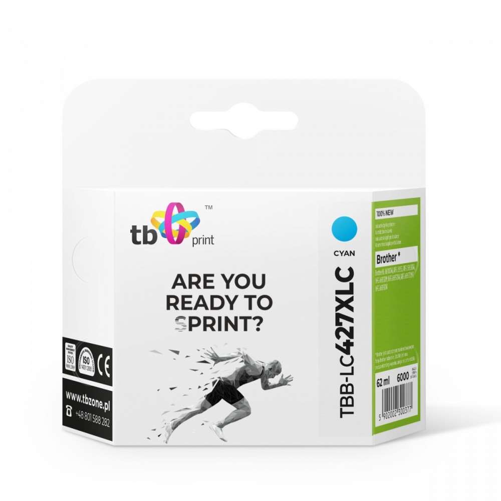 Tusz do Brother MFC-J5955DW TBB-LC427XLC 100% nowy cyan