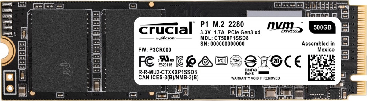 Dysk SSD P1 500GB M.2 PCIe NVMe 2280 1900/950MB/s 
