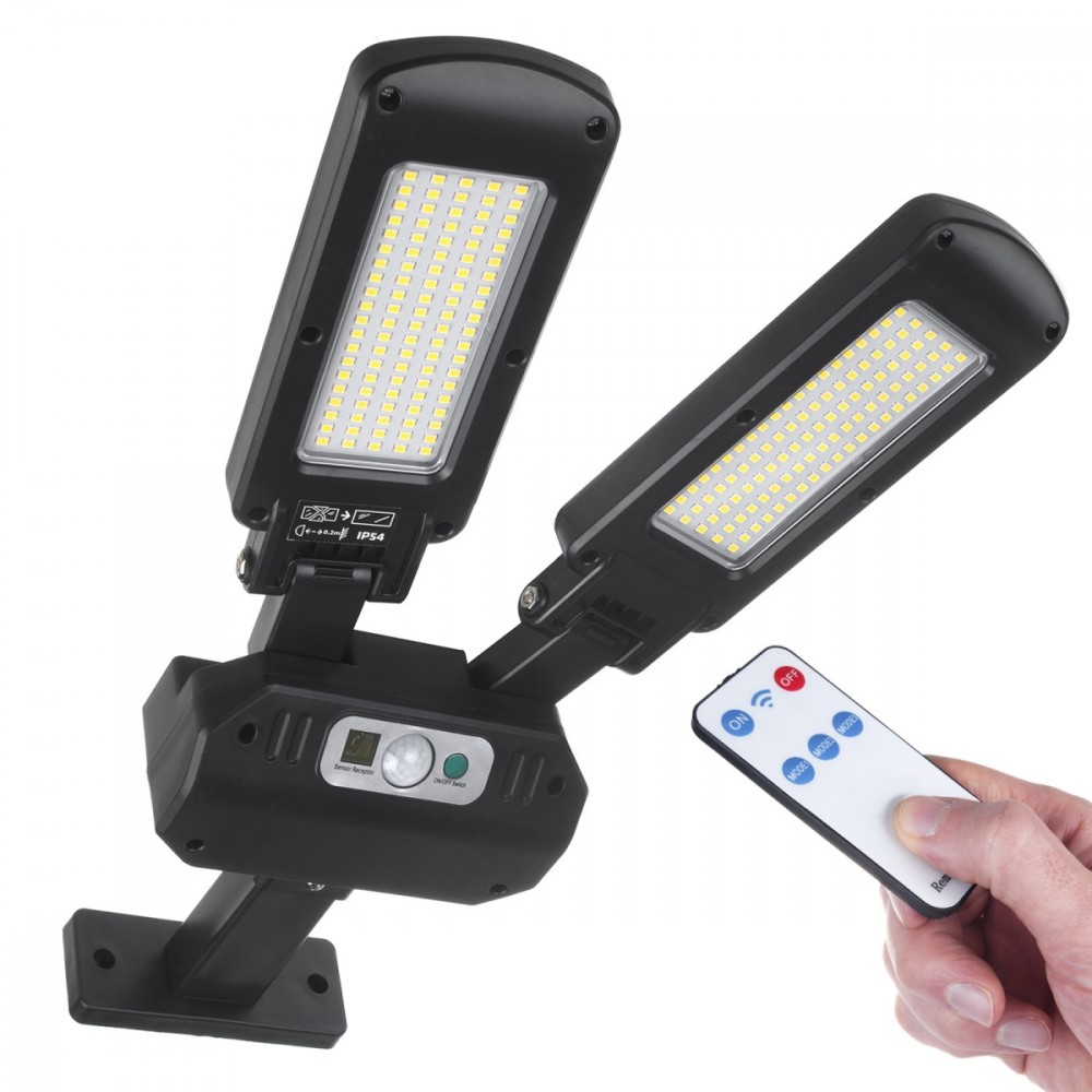 Solarna lampa uliczna LED z czujnikiem i pilotem MCE447 