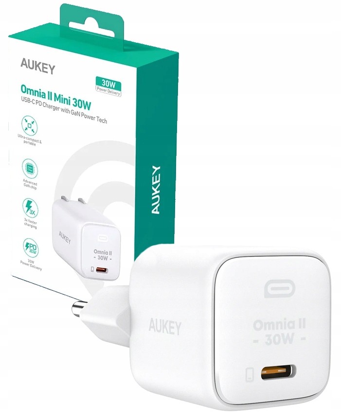PA-B1L White Omnia II Mini ładowarka sieciowa 1xUSB-C PowerDelivery 30W 5A