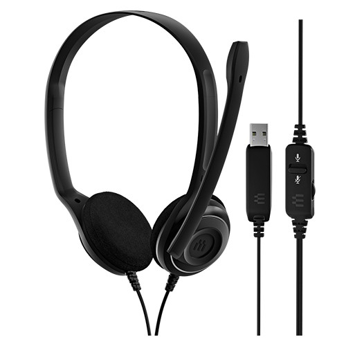 Słuchawka stereo PC 8 USB do komputera z pilotem