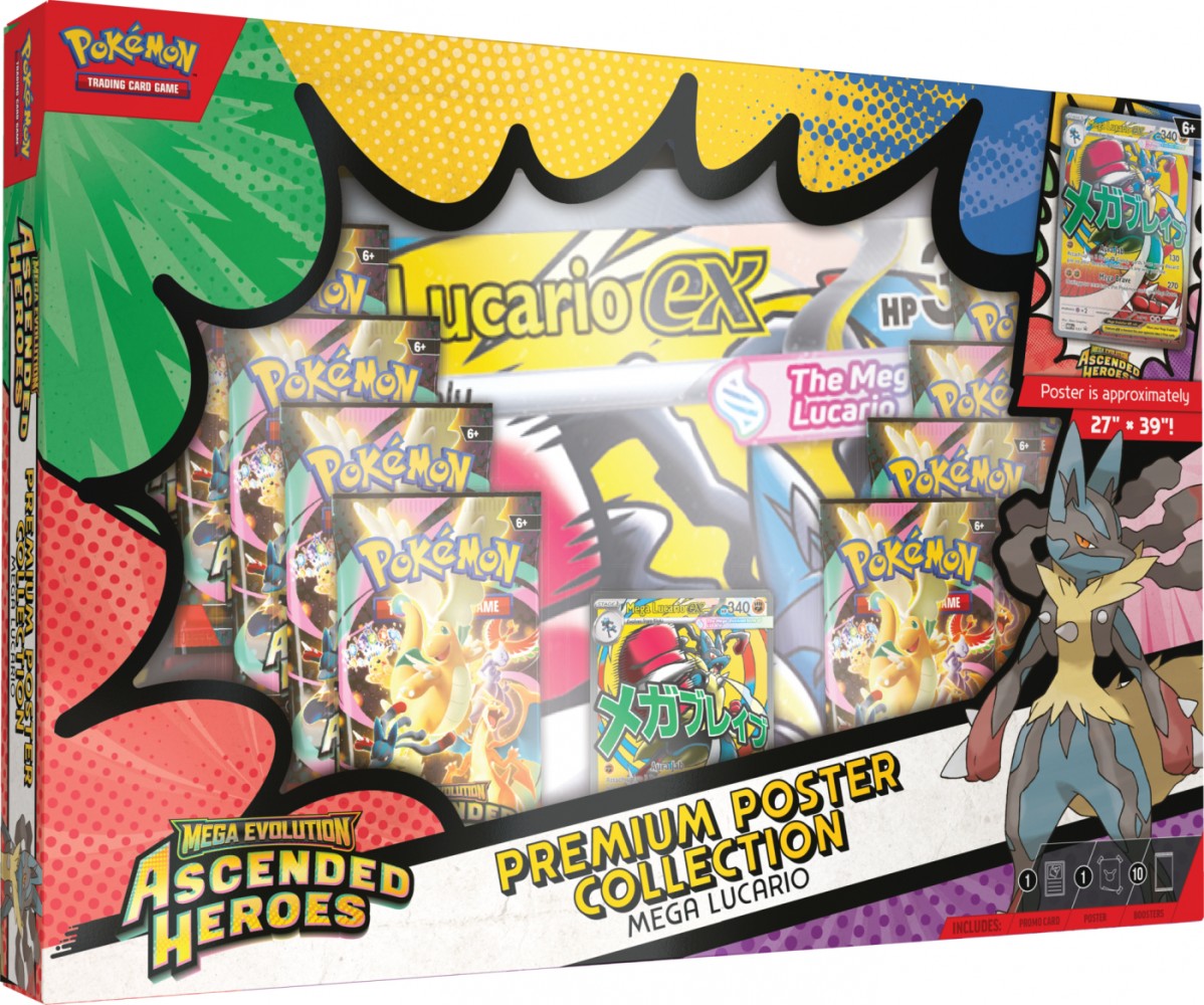 Karty Mega Evolution - Ascended Heroes - Premium Poster Collection - Mega Lucario
