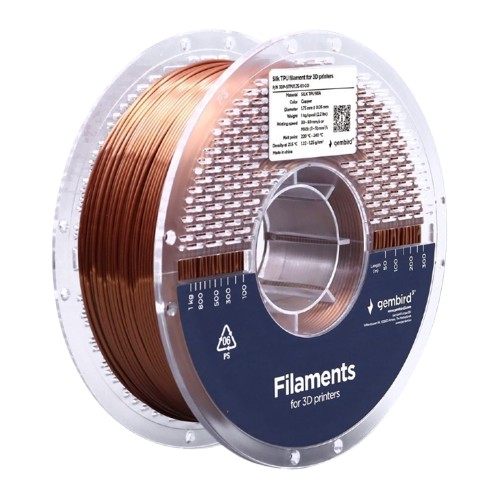 Filament TPU jedwabny, 1,75 mm, 1 kg, miedziany