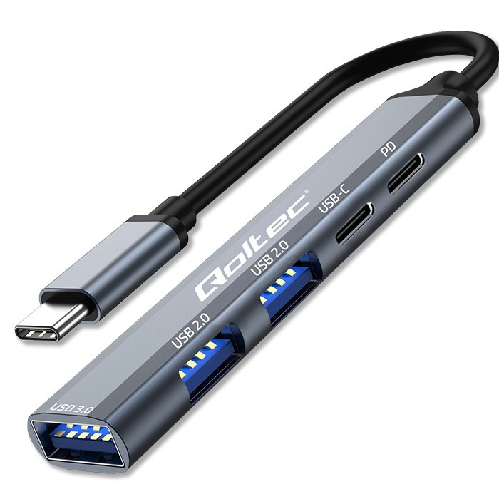 HUB adapter USB-C 3.1 5w1 | USB-C PD | USB-C | 2x USB 2.0 | USB  3.0 