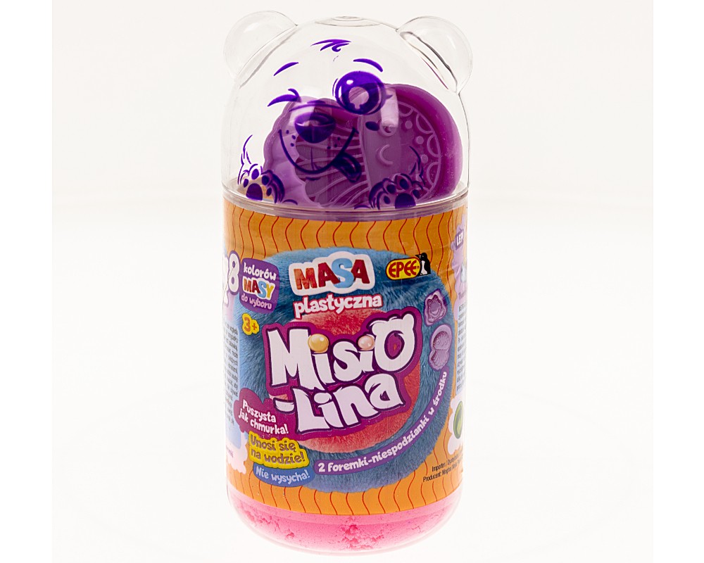 Masa plastyczna Misiolina 2x50g 2 foremki różowy fioletowy 
