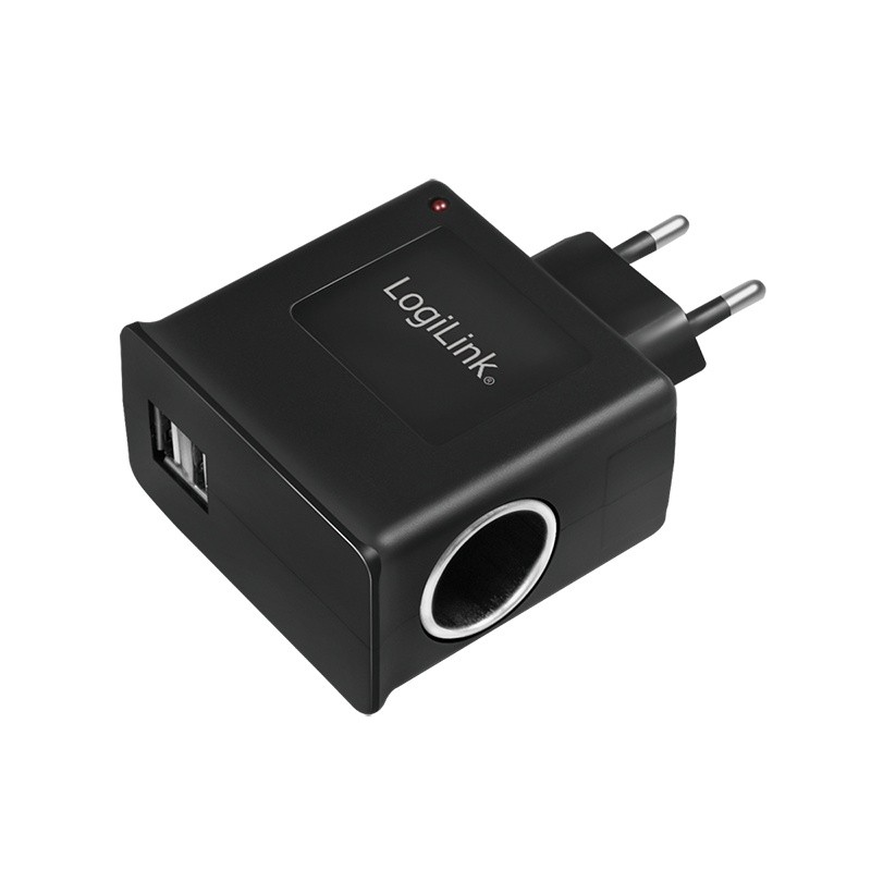Ładowarka sieciowa USB + złącze zapalniczki samochodowej
