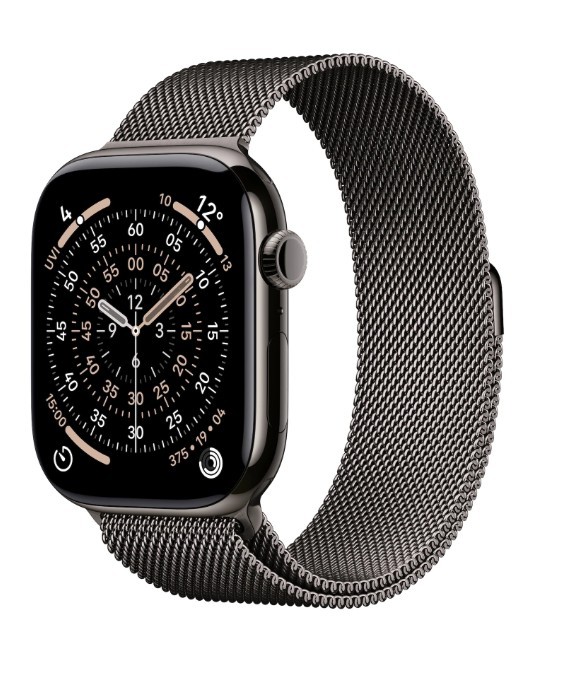 Watch Series 11 GPS + Cellular koperta 42 mm z tytanu w kolorze łupku, bransoleta mediolańska w kolorze łupku