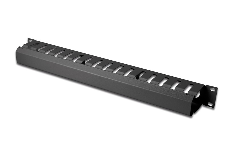 Organizer kablowy, dukt 19'' 1U, W/40xG/70, czarny (RAL 9005) 