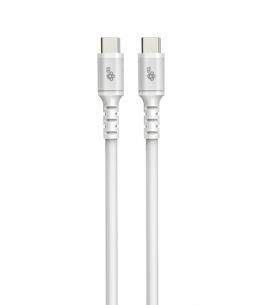 Kabel USB C - USB C 1 m. silikonowy biały