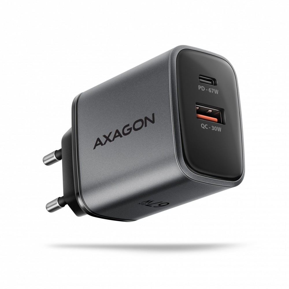 ACU-PQ67 Ładowarka sieciowa PD&QC 67W 2-port GaN, USB-A + USB-C