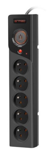 Listwa zasilająca Z5 3m 5x230V 10A  Z5/30/CZ czarna