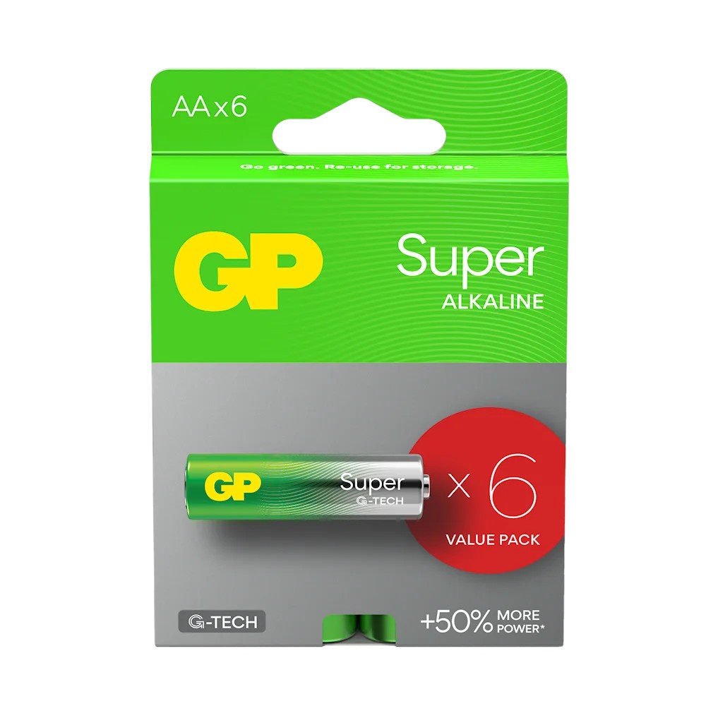 Baterie alkaliczne LR6/AA SUPER 6 sztuk (G-TECH) 