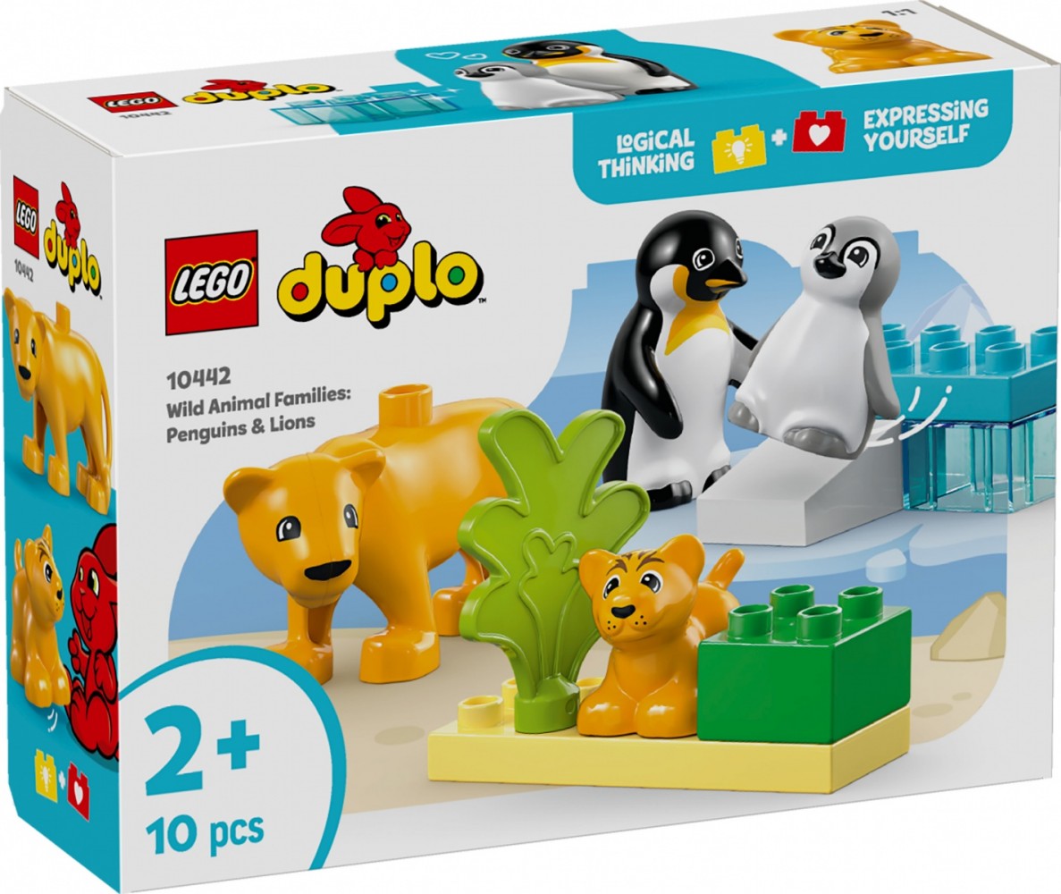 Klocki DUPLO 10442 Rodziny dzikich zwierząt: pingwiny i lwy 
