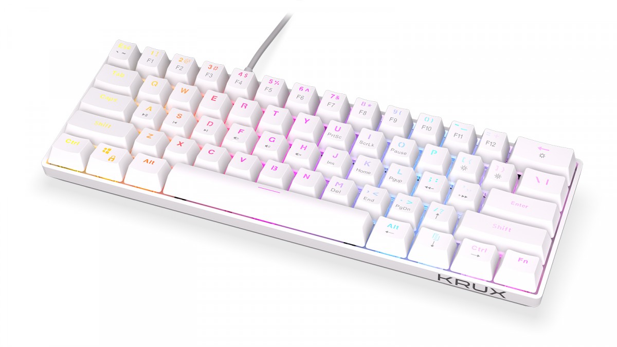 Klawiatura - Qara 60% WHITE RGB 