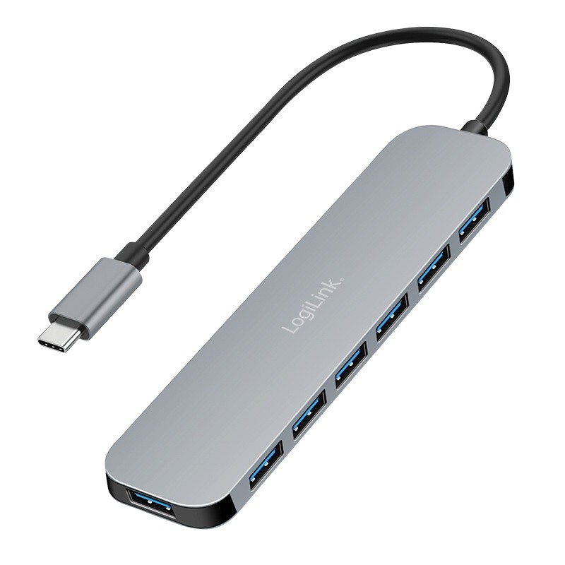 Hub 7 portów USB3.2 USB-A, 5 Gbps, 20W PD 