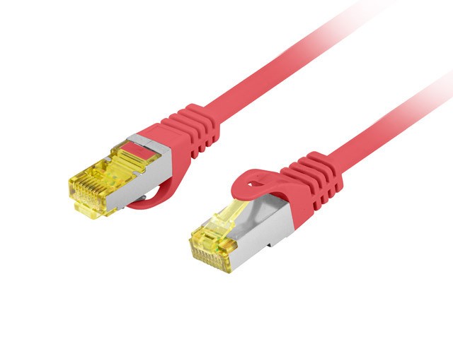 Patchcord kat.6a S/FTP LSZH CU 1m czerwony fluke 
