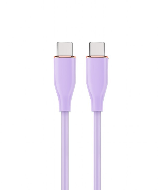 Kabel USB C(M) do USB C(M) 1.5M fioletowy