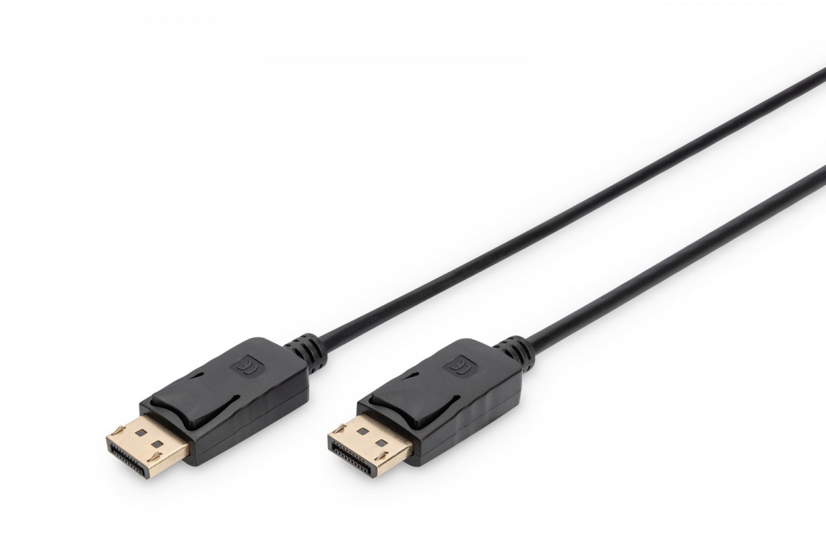 Kabel połączeniowy DisplayPort z zatrzaskami 1080p 60Hz FHD Typ DP/DP M/M czarny 2m