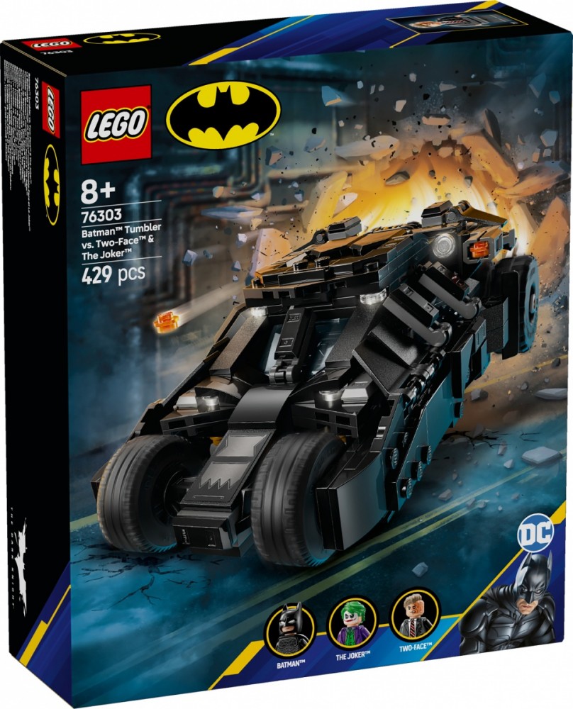 Klocki Super Heroes 76303 Tumbler Batmana kontra Dwie Twarze i Joker 
