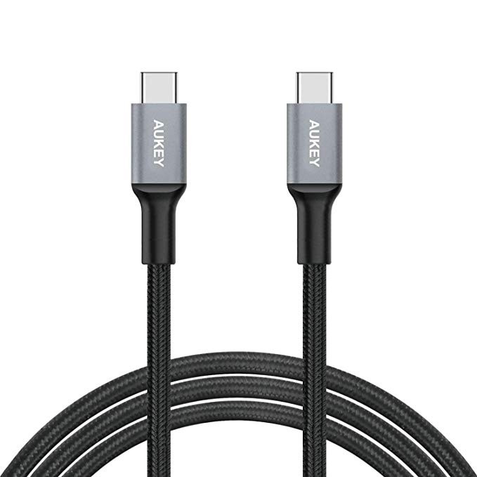 CB-CD6 kabel USB-C - USB-C 2m 60W PD 3A 20V nylonowy oplot czarny