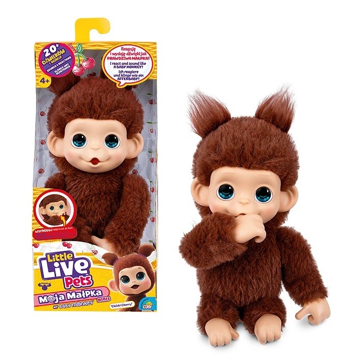 Maskotka interaktywna Little Live Pets - Mini Małpka Chikki Cherry