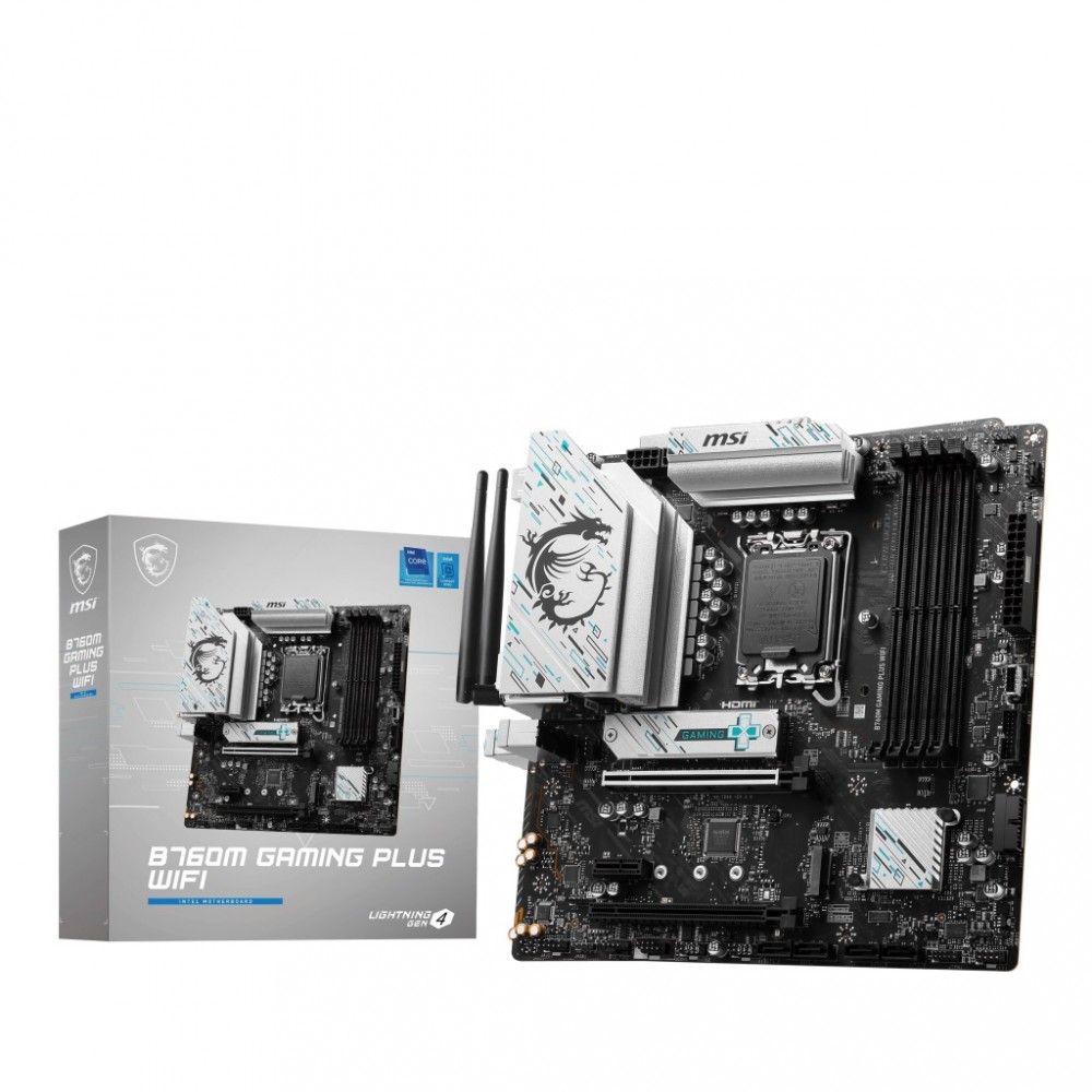 Płyta główna B760M GAMING PLUS WIFI s1700 4DDR5 DP/HDMI mATX 