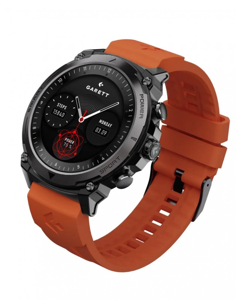 Smartwatch Garett Atom czarny stalowy 