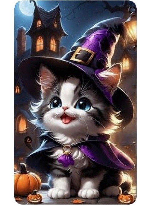 Diamentowa mozaika - Kotek Halloween