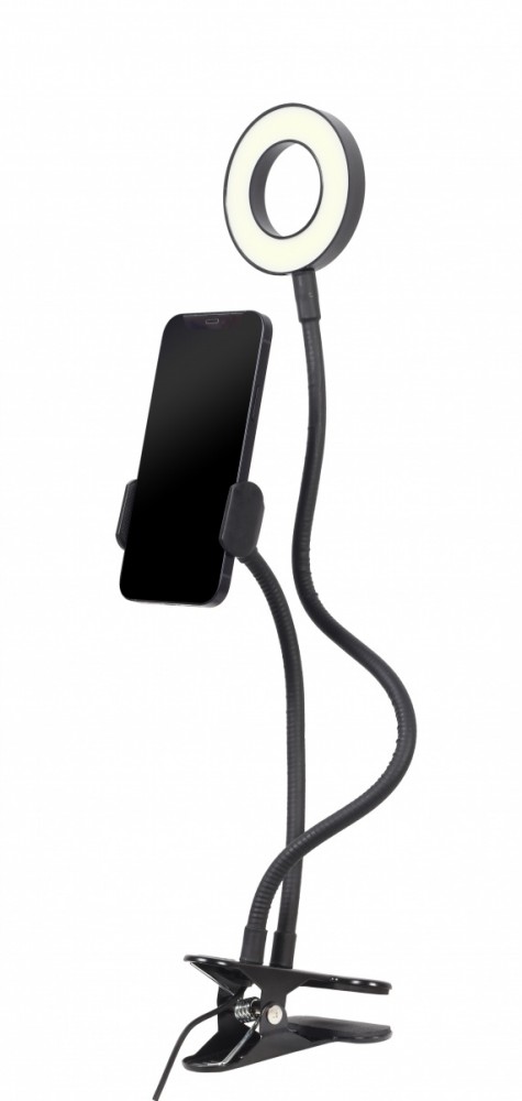 Lampa LED z uchwytem na telefon do selfie 