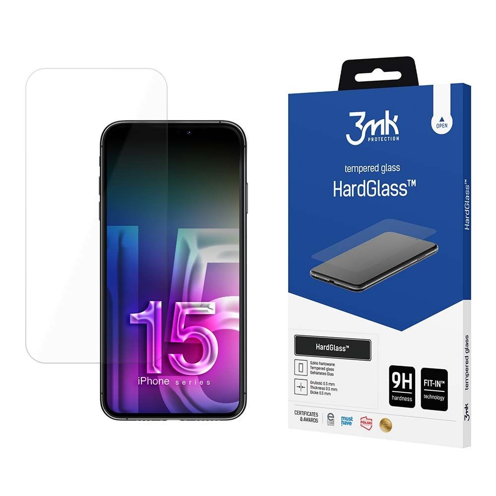 HardGlass iPhone 15 6,1" szkło hartowane 9H 