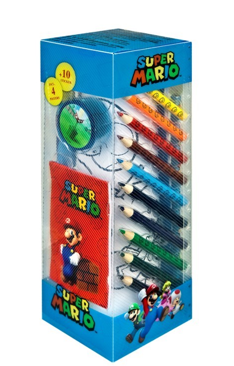 Kolorowanka zestaw piśmienniczy Super Mario 