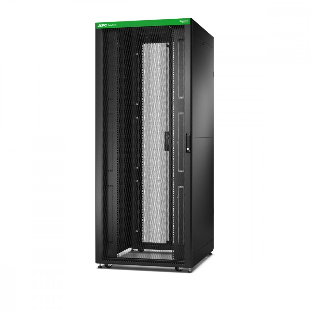 Szafa serwerowa ER8282 Easy Rack 800mm/42U/800mm z dachem,                 panelem bocznym, kółkami, nóżkami i 4 wspornikami, bez podłogi, czarna 