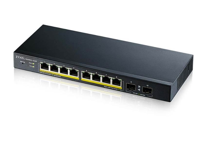 Przełącznik GS1900-10HP v2 8port L2 PoE 2xSFP 70W 802.3at 