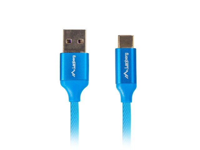 Kabel Premium USB CM - AM 2.0, 1m niebieski QC 3.0 
