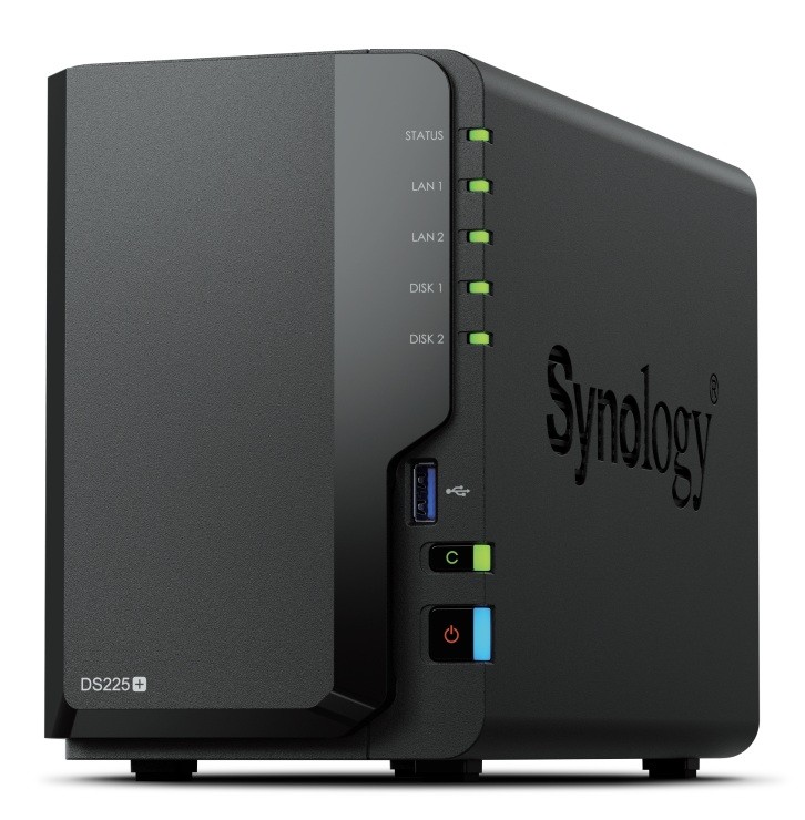 Serwer NAS DS225+ 2x0HDD J4125 2GB DDR4 1xGbE 1x2,5GbE 3Y 
