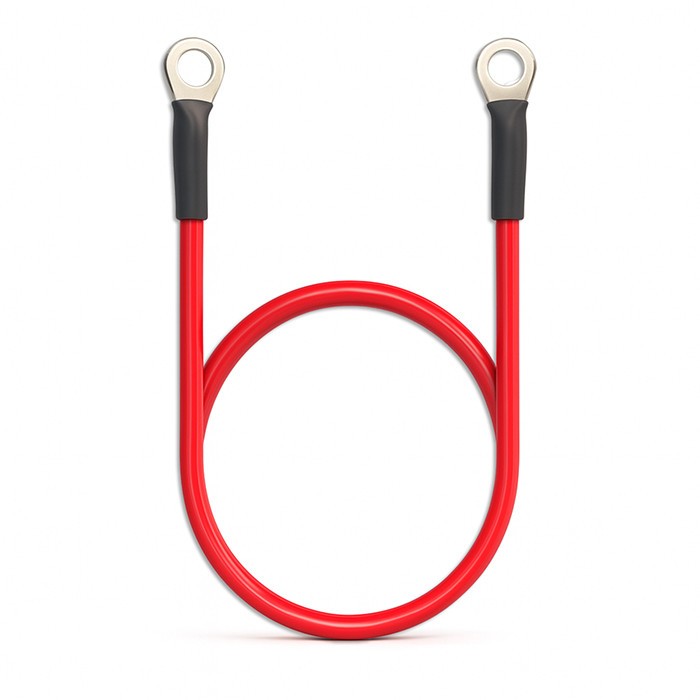 Przewód akumulatorowy z końcówkami konektorowymi M8 | Kabel z     oczkiem 8mm | 60cm | Czerwony 
