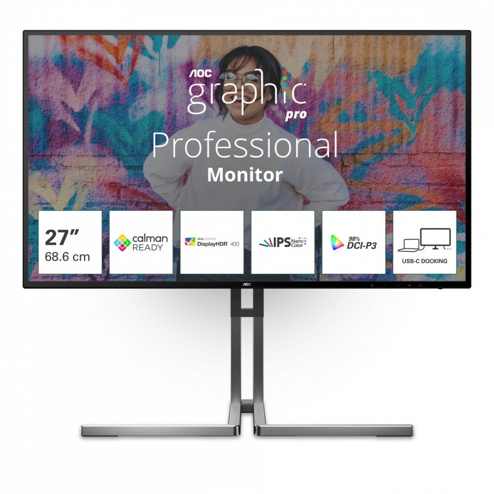 Monitor U27U3CV 27 cali 4K Nano IPS HDMIx2 DP USB-C RJ45 