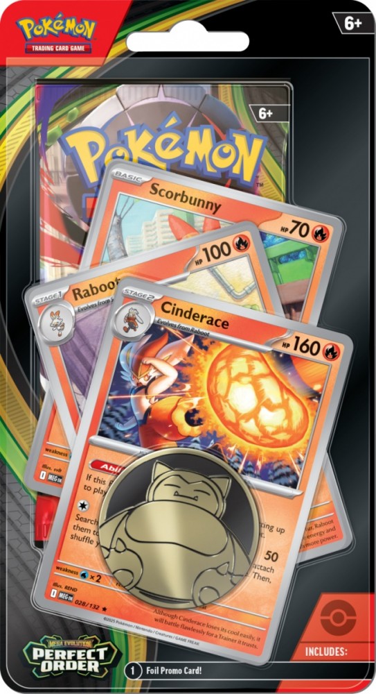 Karty Mega Evolution - Perfect Order - Premium Checklane Blister Cinderace