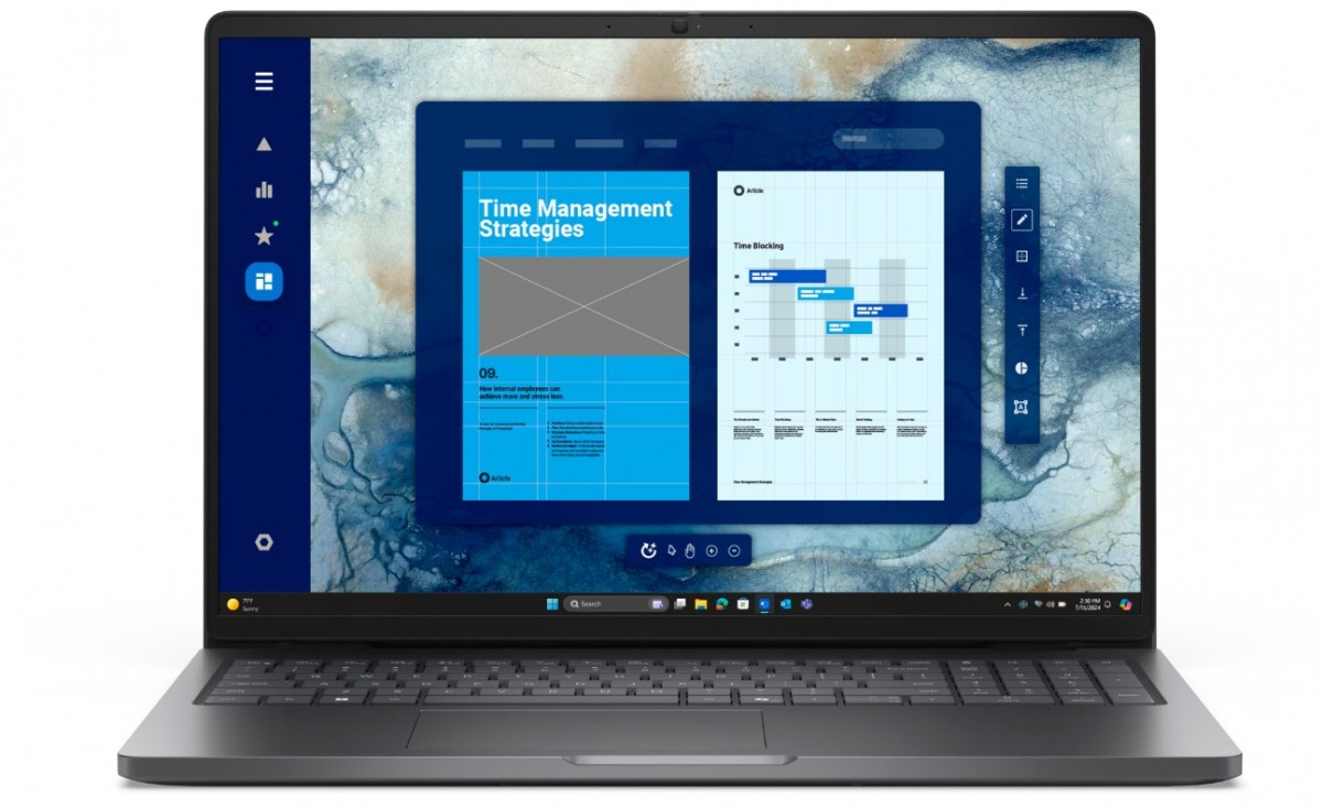 Laptop Dell Pro 16 PC16250 W11P C5 120U/16GB/512GB CL25/16.0 FHD+/Int/FgrPr/FHD/IRCam/Mic/WLAN+BT/BcklKb/3C/3YPS Magnetite color, textured finish