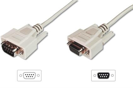 Kabel przedłużający RS232 1:1 Typ DSUB9/DSUB9 M/Ż 10m Szary 